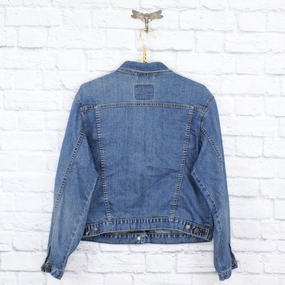 LEVI'S Blue Washed Button Down Streetwear Denim Jeans Jacket Size S - Picture 4 of 8